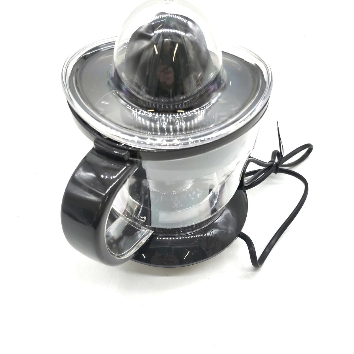 Behome elektrische Zitruspresse 700ML Edelstahl Saftpresse mit 2 Kegeln 2 Drehrichtungen schwarz