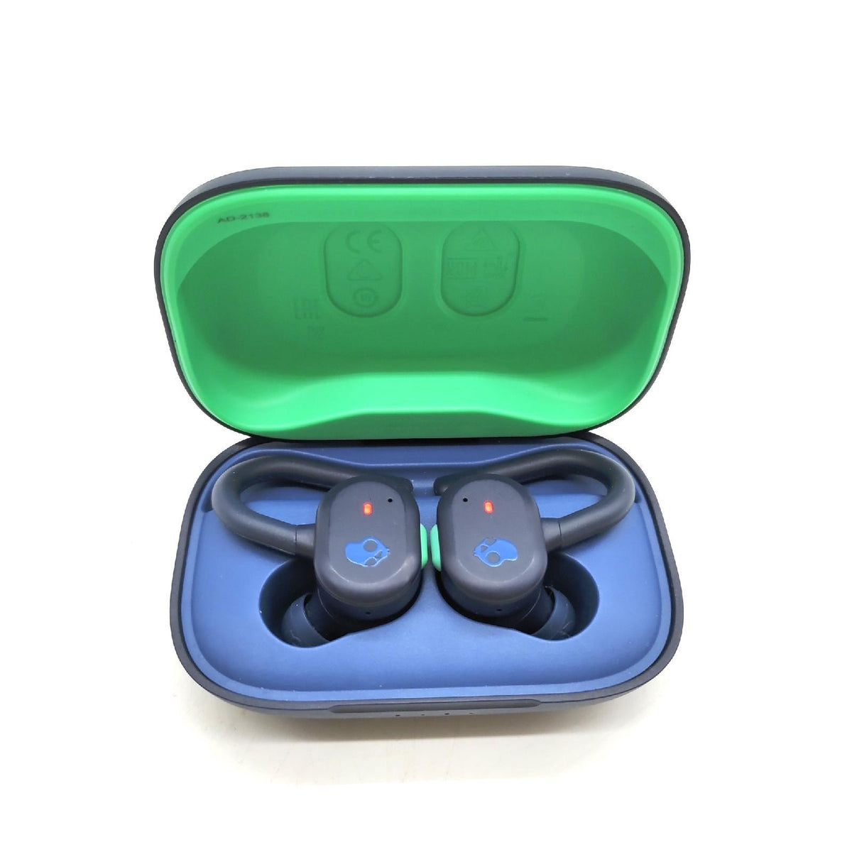Skullcandy Push Active Kabelloser In-Ear Kopfhörer  43 Std. Akkulaufzeit  Skull-iQ  Alexa-Unterstützung  Mikro  Kompatibel mit iPhone  Android und Bluetooth-Geräten - Dunkelblau/Grün