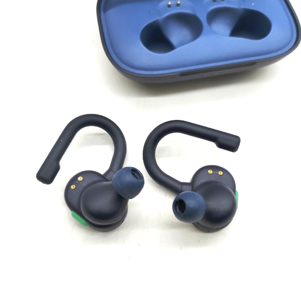 Skullcandy Push Active Kabelloser In-Ear Kopfhörer  43 Std. Akkulaufzeit  Skull-iQ  Alexa-Unterstützung  Mikro  Kompatibel mit iPhone  Android und Bluetooth-Geräten - Dunkelblau/Grün