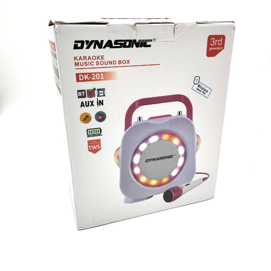 DYNASONIC Karaoke mit Mikrofon, Original Geschenke für Kinder Mädchen, Sprecher, Spielzeug Mädchen (DK-201 Pink)