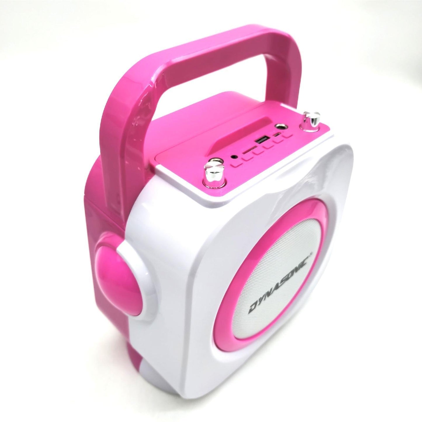 DYNASONIC Karaoke mit Mikrofon, Original Geschenke für Kinder Mädchen, Sprecher, Spielzeug Mädchen (DK-201 Pink)