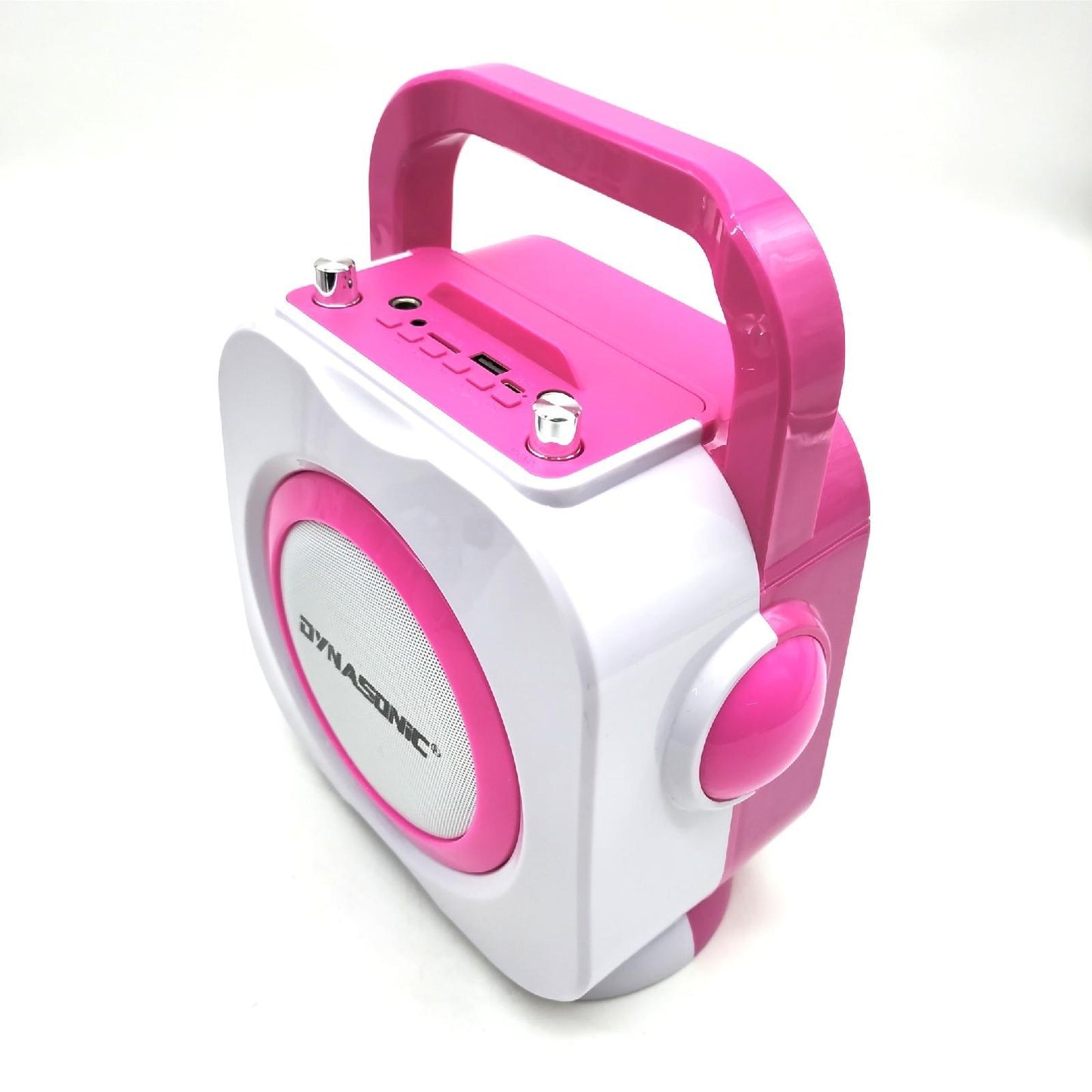 DYNASONIC Karaoke mit Mikrofon, Original Geschenke für Kinder Mädchen, Sprecher, Spielzeug Mädchen (DK-201 Pink)