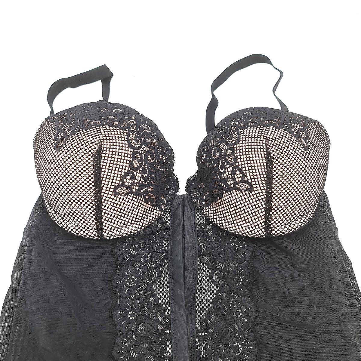 Iris & Lilly Damen Korsett aus Spitze  Schwarz  75D