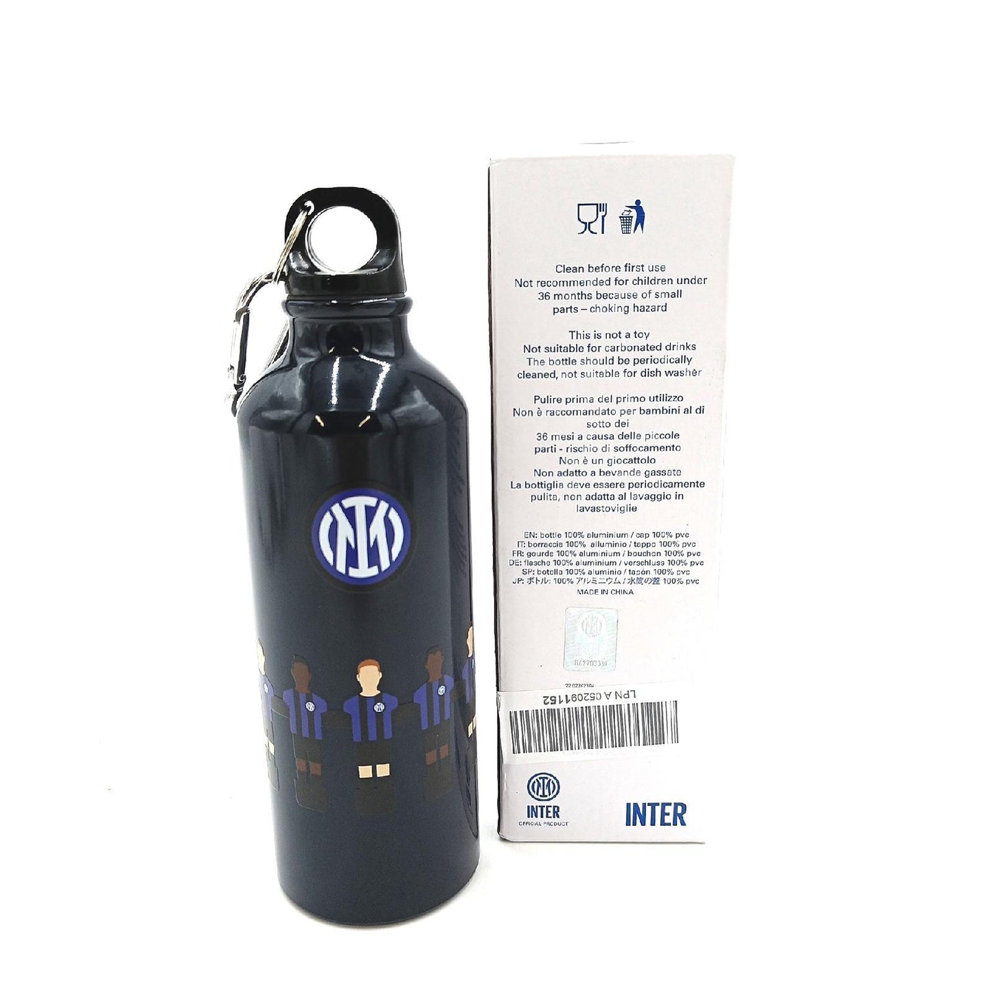 Inter Thermo Trinkflasche Kinder Schulbedarf 300 ml Fußball Kollektion International Milano Sport Teamfan