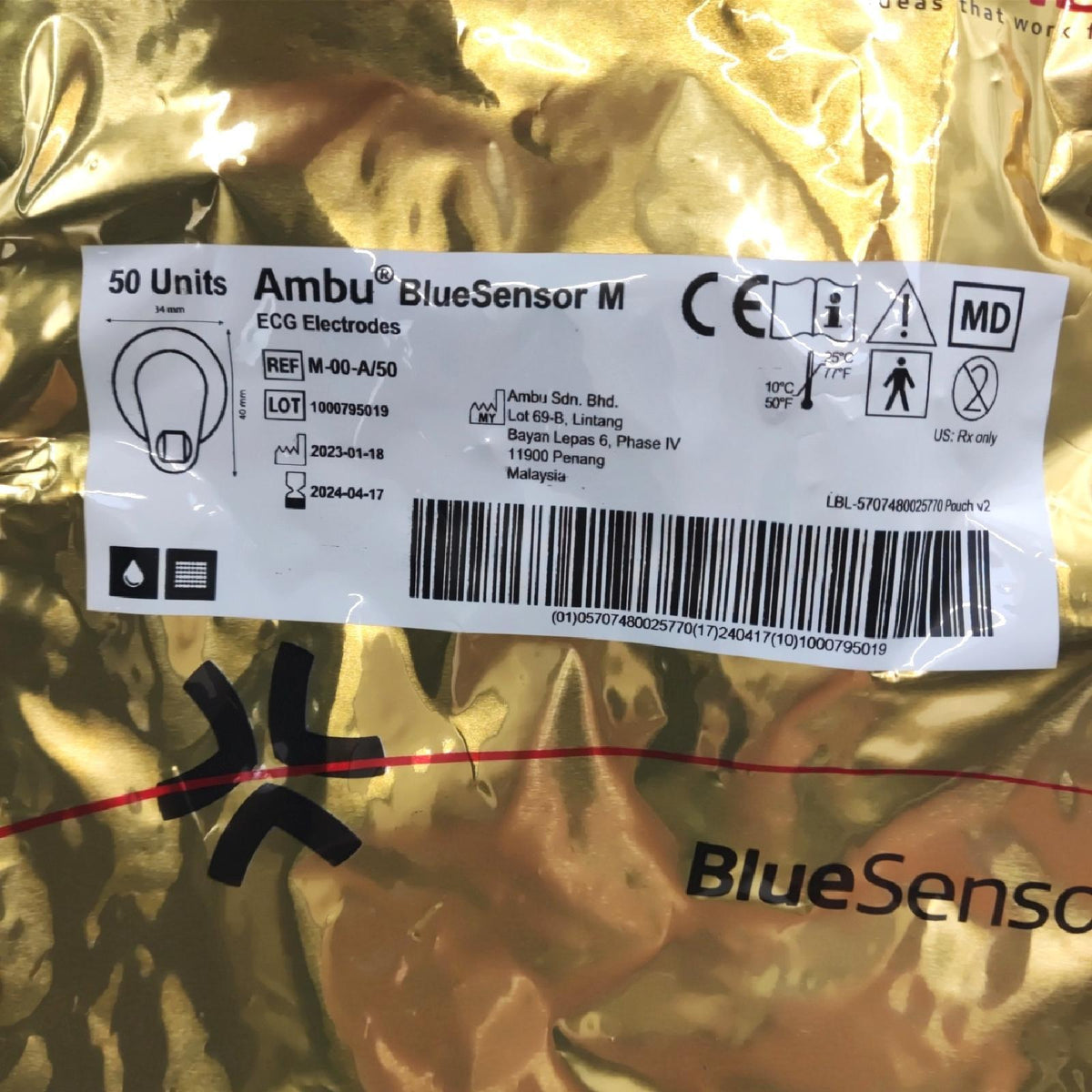 AMBU 33211 Sensor EKG-Elektrode  M  4 mm  Blau 1000 Stück