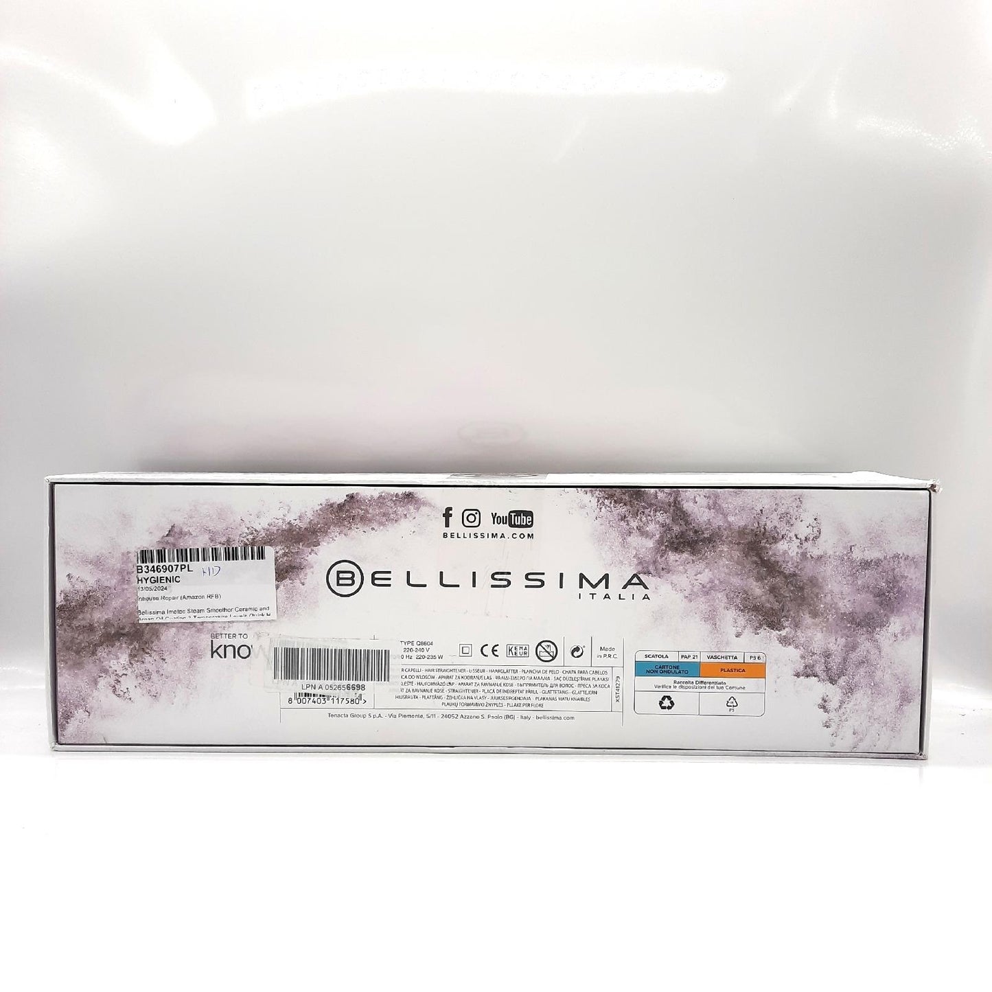 Bellissima Dampfglätter Haarpflege Bellissima Steam Ceramic Argan Oil 3 Temperaturstufen schnelle Aufheizzeit Sicherheitssystem