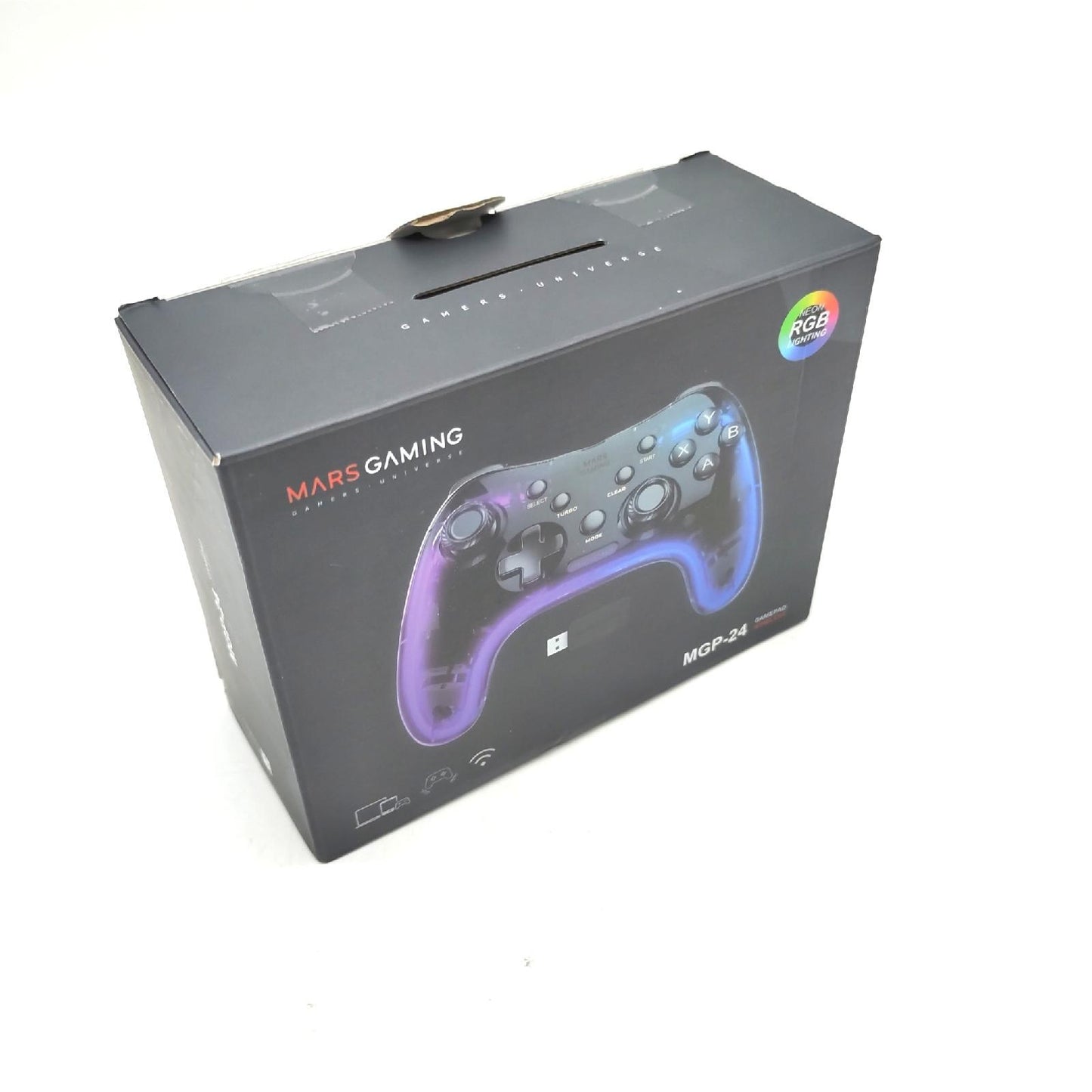 MarsGaming Wireless Controller Gamepad MGP 24 Gamer RGB Neon Dual Haptic Vibration Analog Jo
