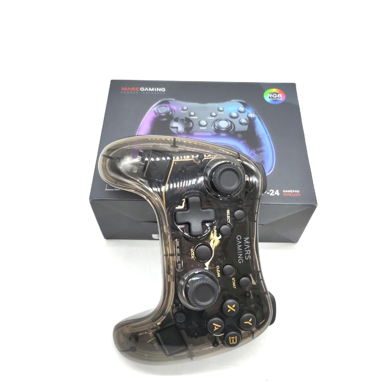 MarsGaming Wireless Controller Gamepad MGP 24 Gamer RGB Neon Dual Haptic Vibration Analog Jo