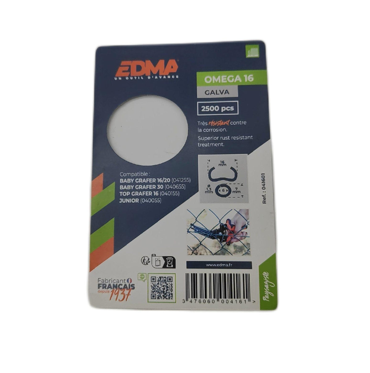 EDMA Agrafe Handwerkzeuge 041601 Omega 16 Galva Zubehör Klammer
