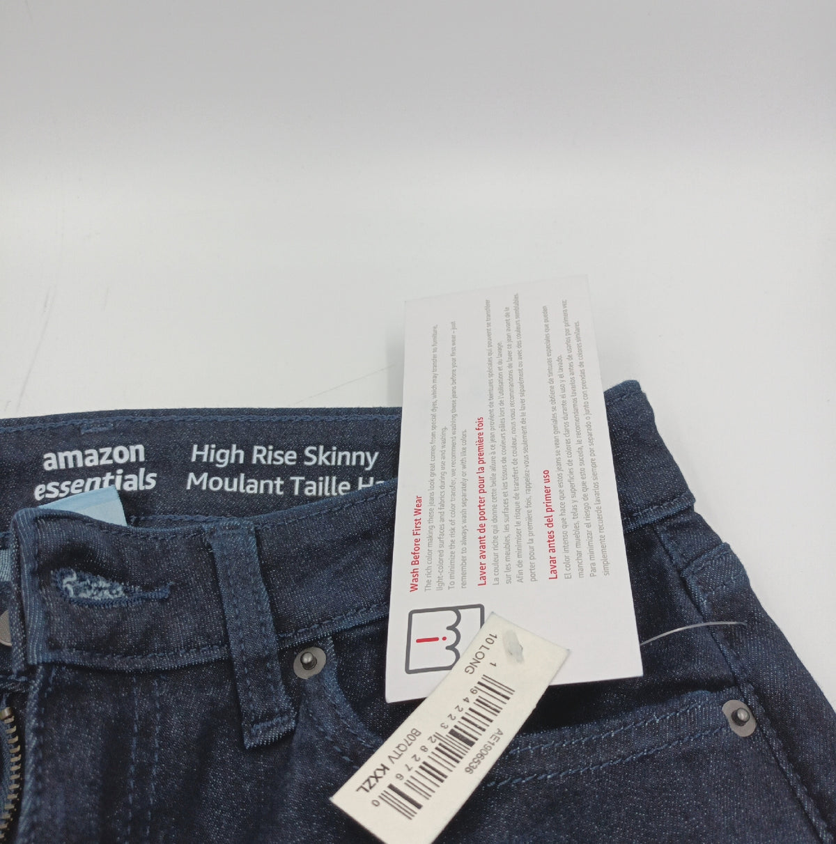 Amazon Essentials PANTS Damen Skinny Jeans hoher Bund dunkle Waschung Größe 40 Lang