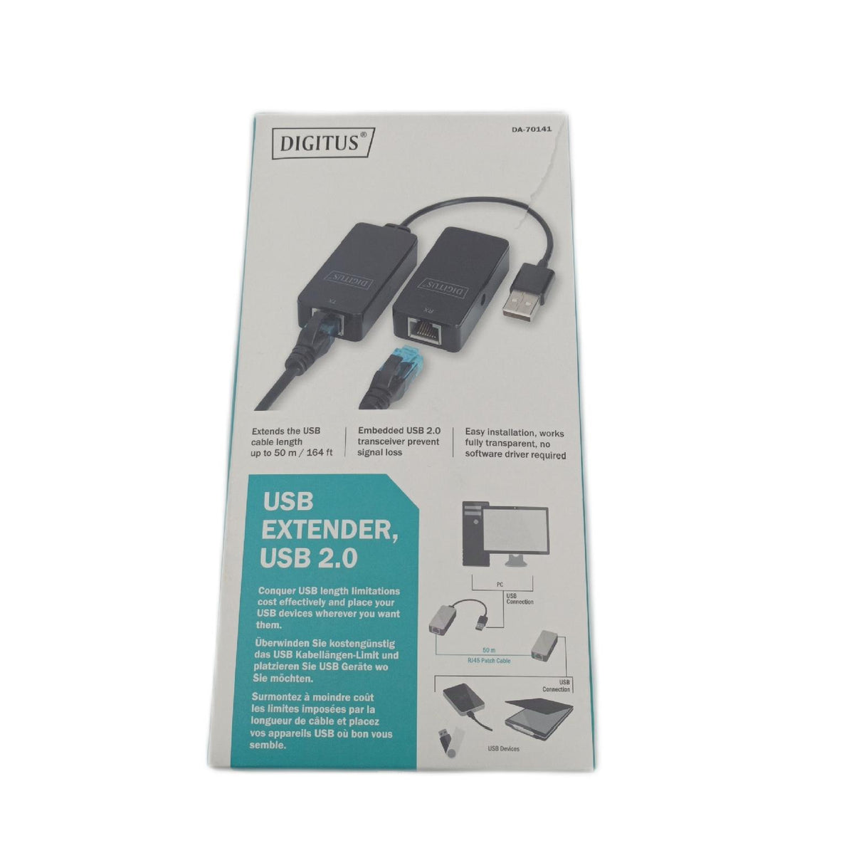 Digitus USB Extender Kabel Netzwerk Reichweite 50 Meter USB 2 0 Signalverstär