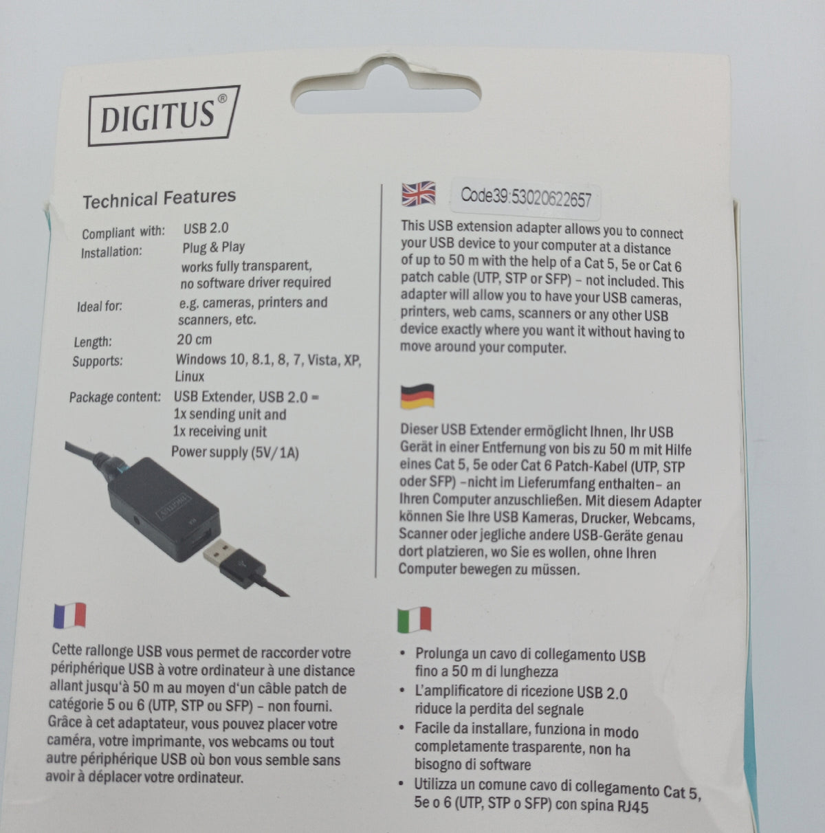 Digitus USB Extender Kabel Netzwerk Reichweite 50 Meter USB 2 0 Signalverstär