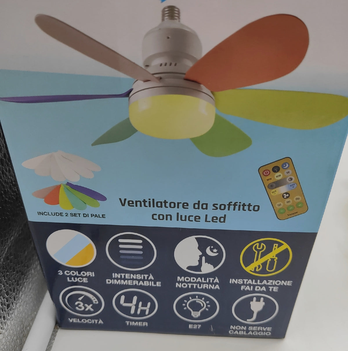 BEPER P206VEN610 Deckenventilator 40 Watt mit Beleuchtung und austauschbarem Design