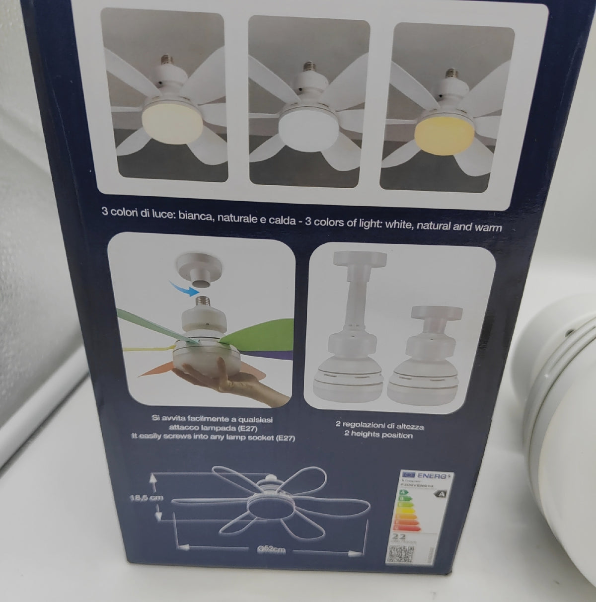 BEPER P206VEN610 Deckenventilator 40 Watt mit Beleuchtung und austauschbarem Design