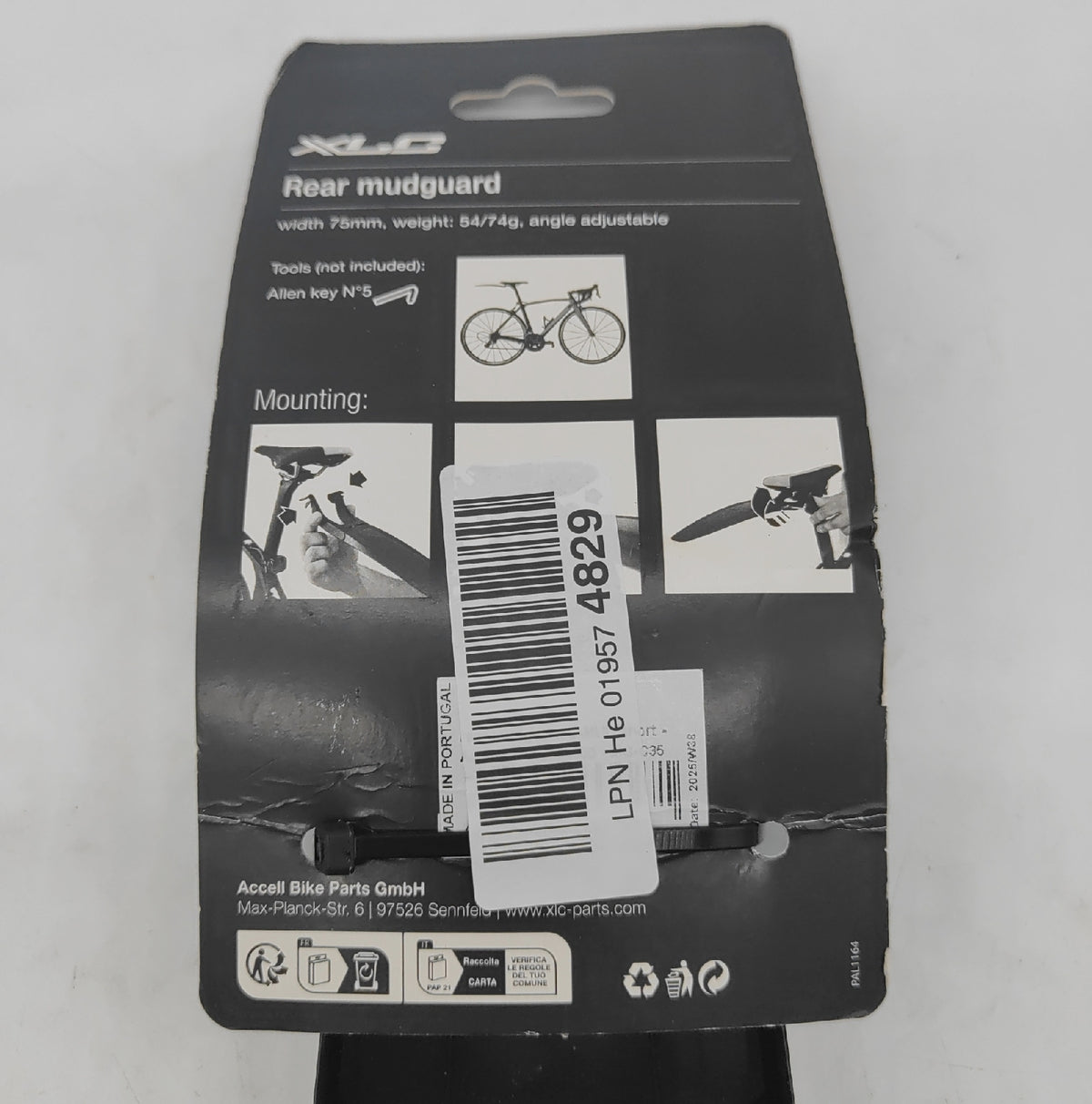 XLC Mudguard Rear MG-C35, 26-29", schwarz, 75/350mm, 54g