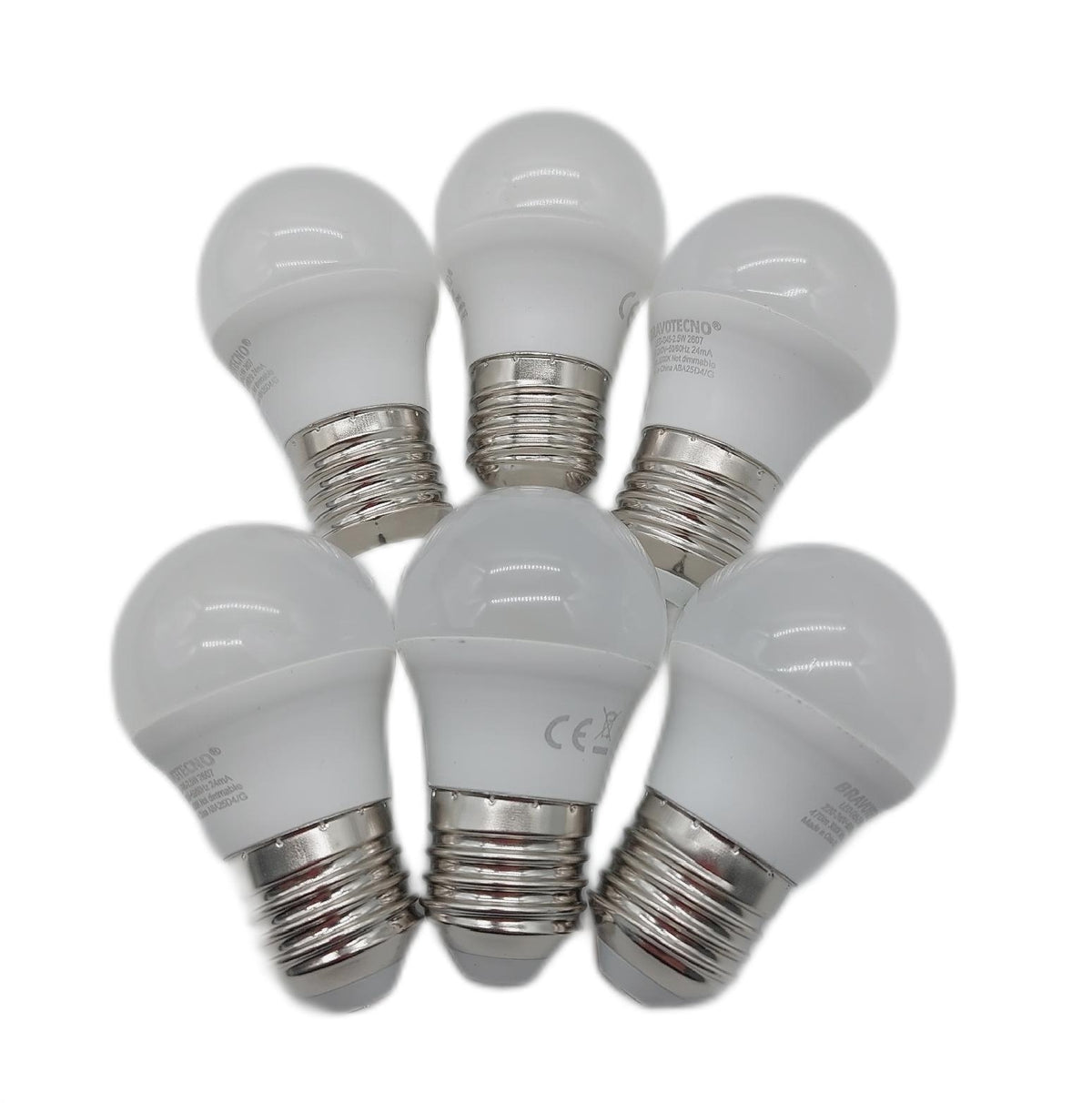 bravotecno LED Glühbirne Beleuchtung E27 Energieklasse B Warmweiss