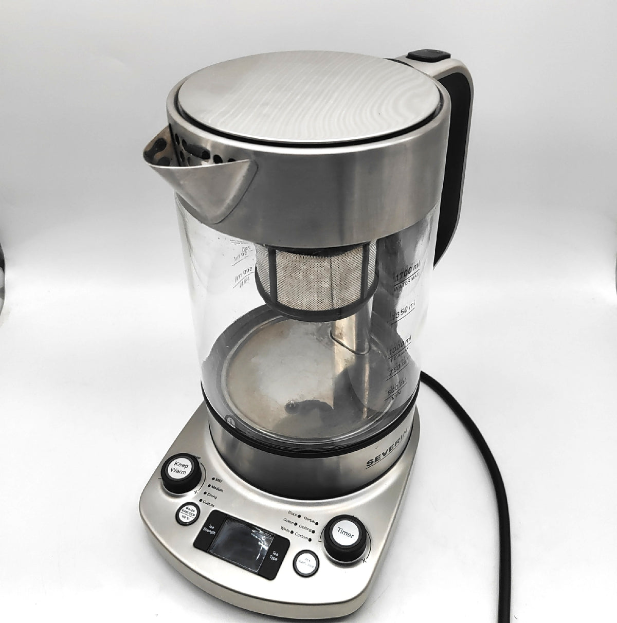 Severin Teekocher Glas Wasserkocher Tea Maker Professional Auto Liftfunktion für Tee Genießer