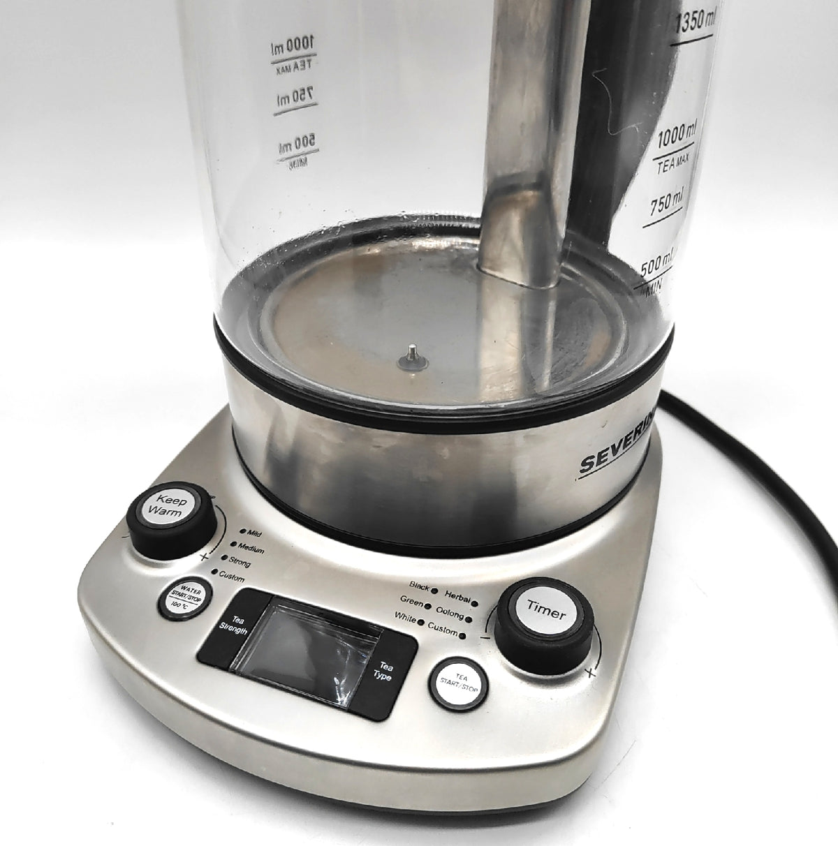 Severin Teekocher Glas Wasserkocher Tea Maker Professional Auto Liftfunktion für Tee Genießer