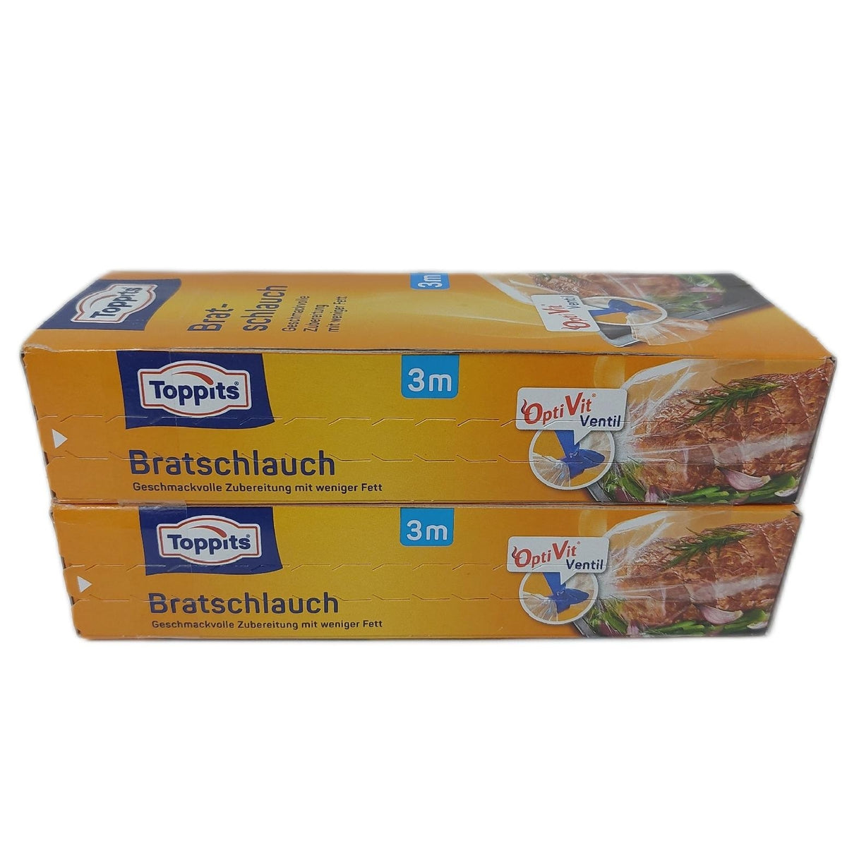 Toppits Bratenschlauch 31 cm x 3 m 2er Pack PVC frei Polypropylen Bratenbeutel
