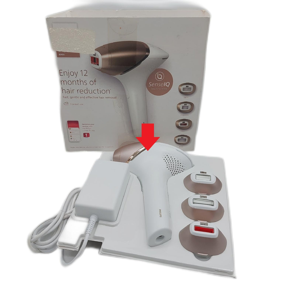 Philips Lumea IPL Haarentfernungsgerät 8000 Series dauerhafte Haarentfernung Gebrauchsspuren