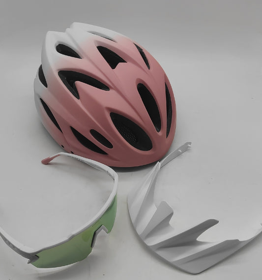 Odoland Fahrradhelm Fahrradbrille Set Einstellbarer Radhelm Sportbrille Sicherheit Komfort