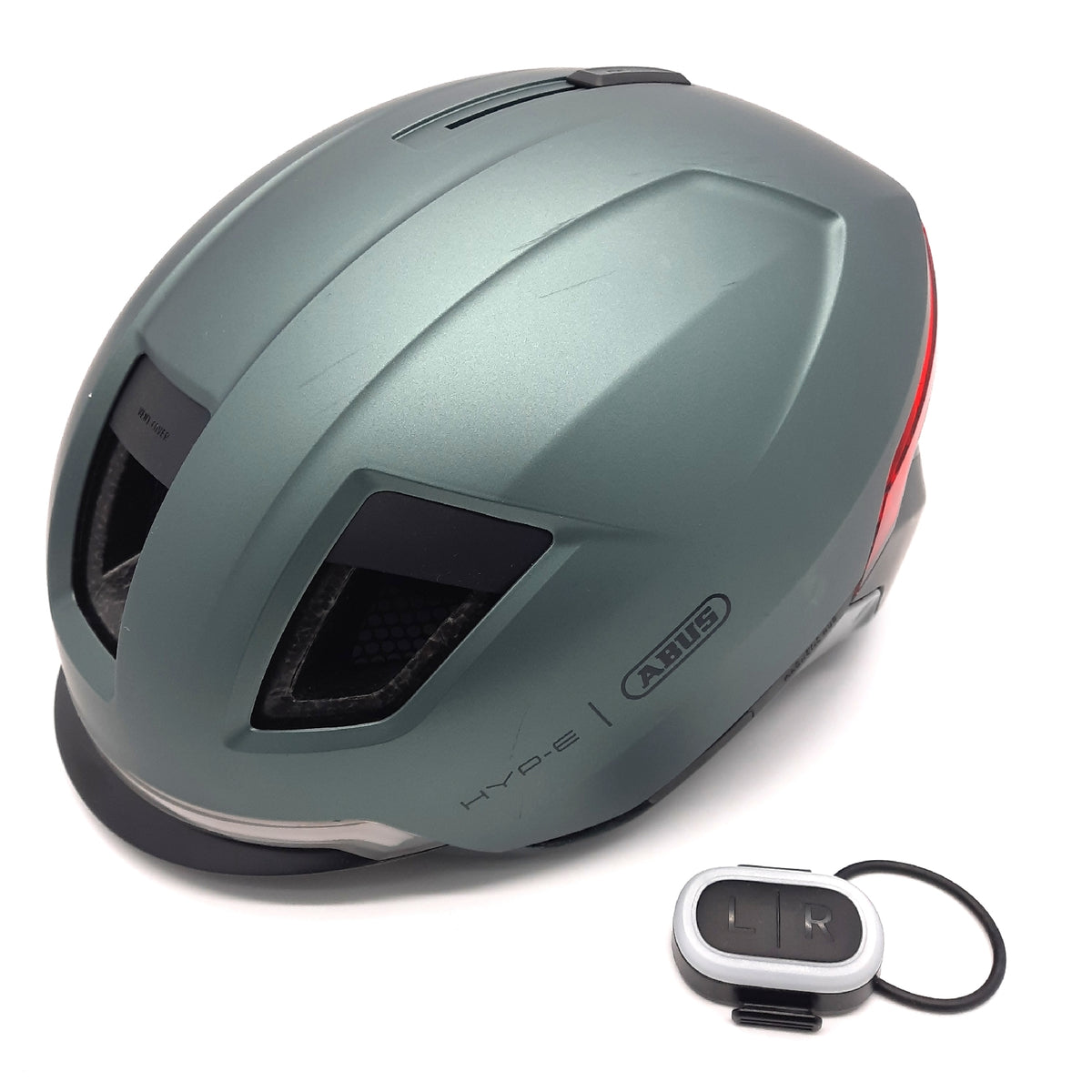 ABUS Fahrradhelm Helm Sicherheit HYP E mit Frontlicht Rücklicht  - Unvollständig
