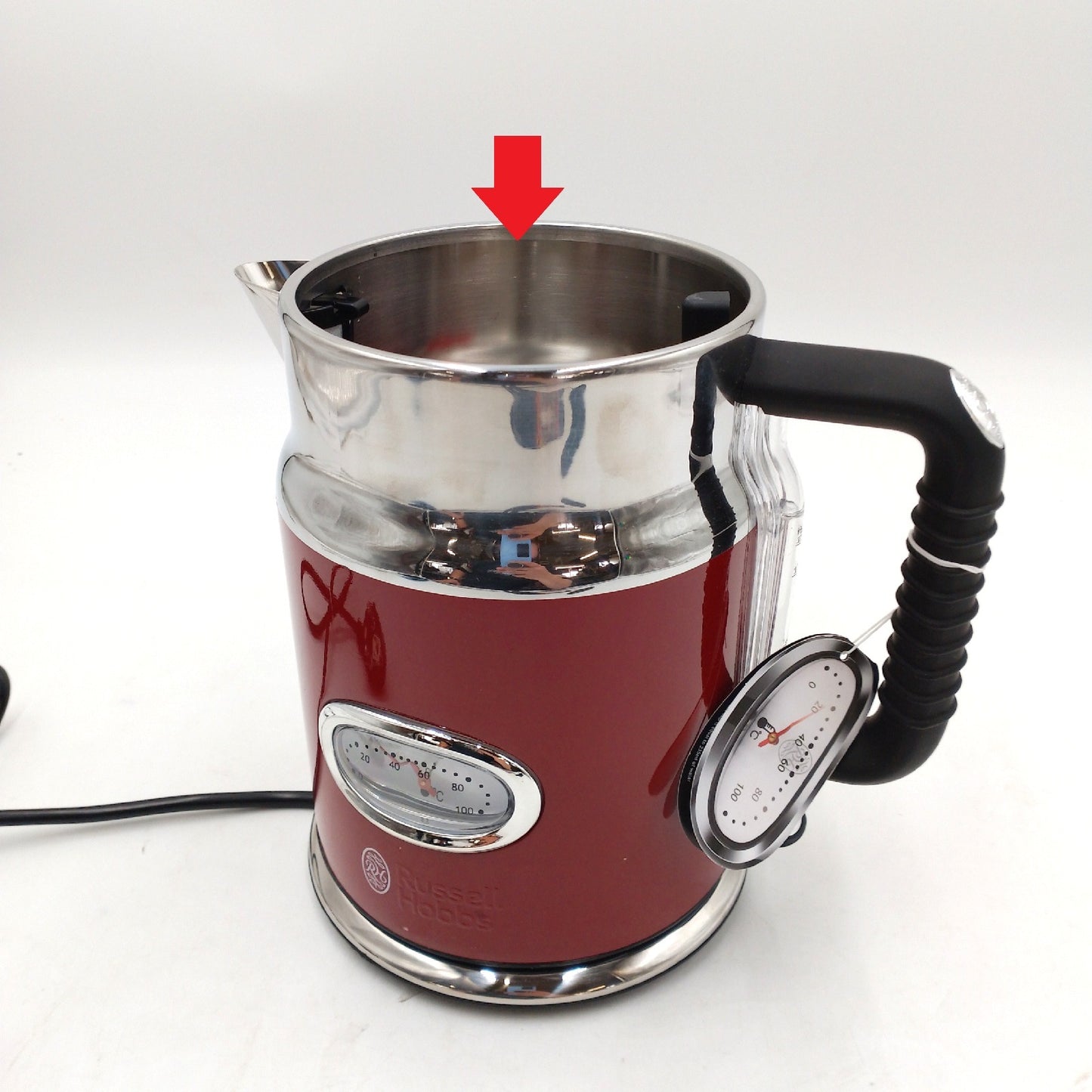 Russell Hobbs Wasserkocher Retro Rot 17l 2400W Schnellkoch Ohne Deck