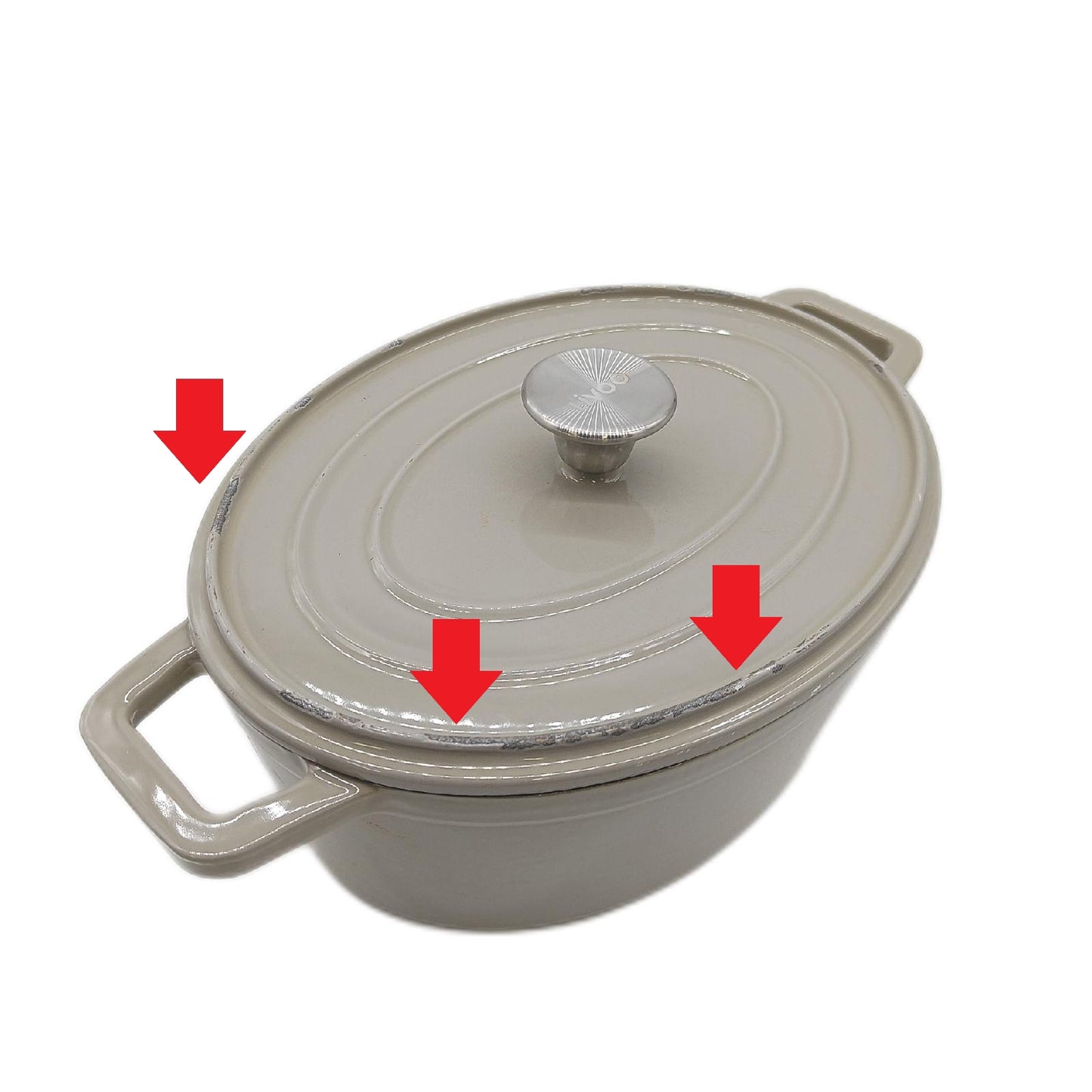 Ovaler Gusseisen-Bräter 29 cm Beige MEP129G Kleine Speisenzubereitung