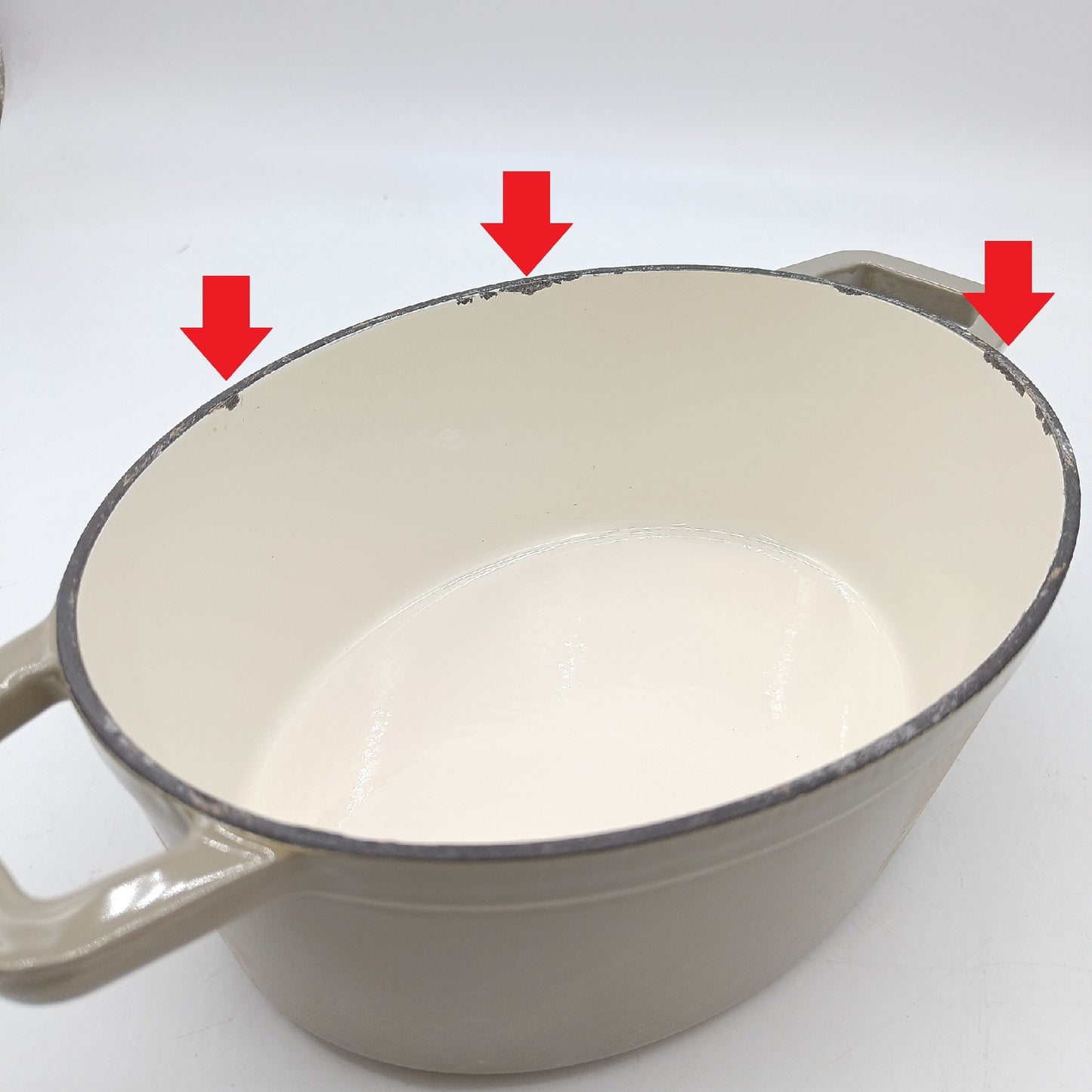Ovaler Gusseisen-Bräter 29 cm Beige MEP129G Kleine Speisenzubereitung