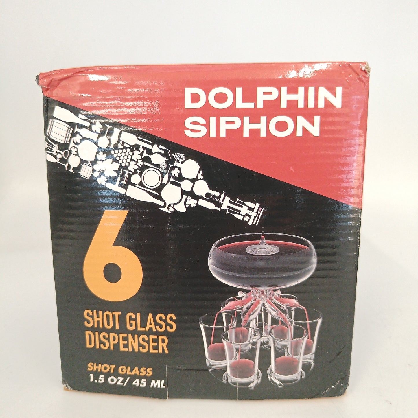 Schnapsglas-Spender-Set, Getränkespender mit 6 Gläsern und