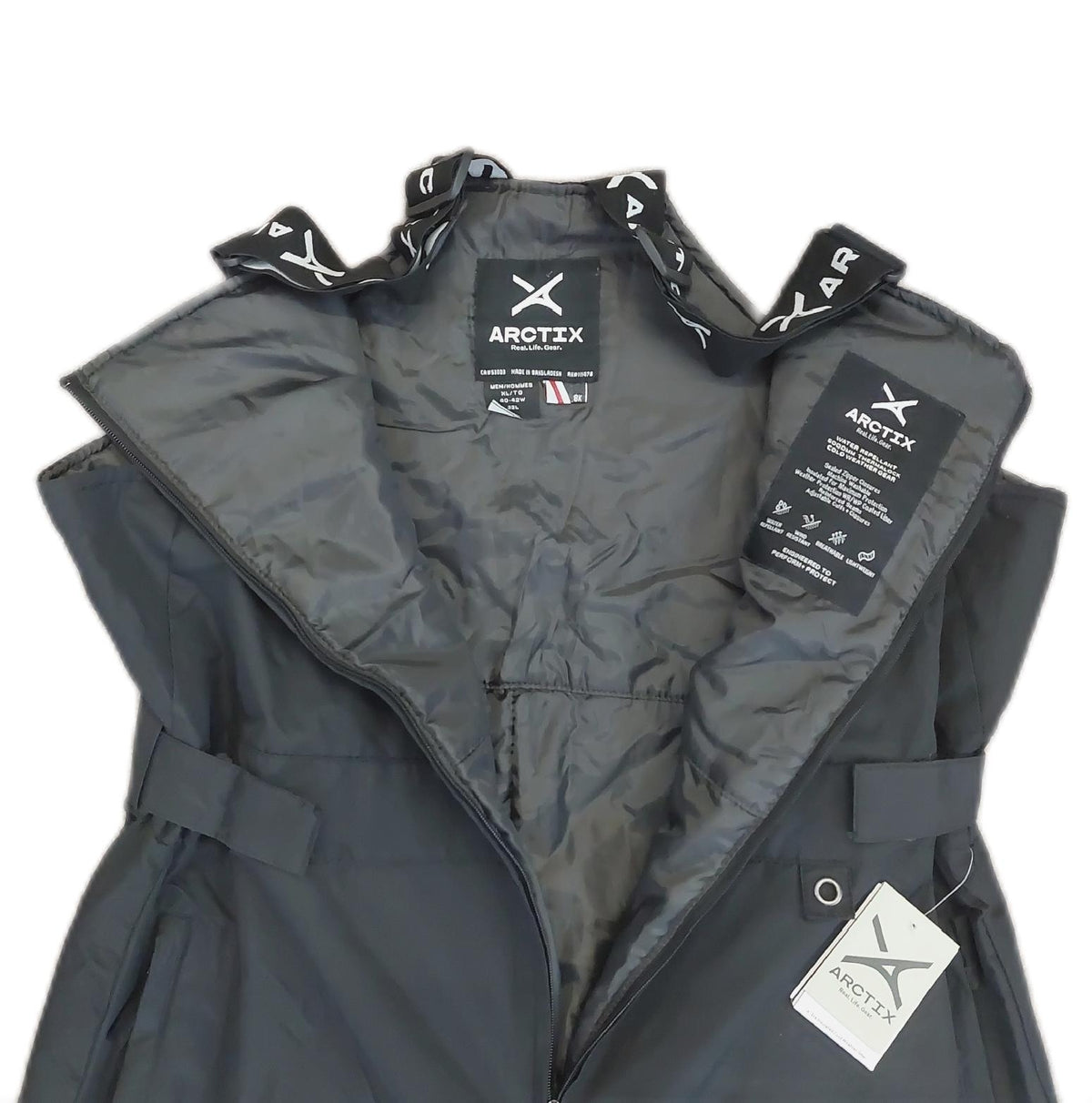 ARCTIX PANTS Herren Lawinen Latzhose Athletische Passform Isoliert Ski Schwarz