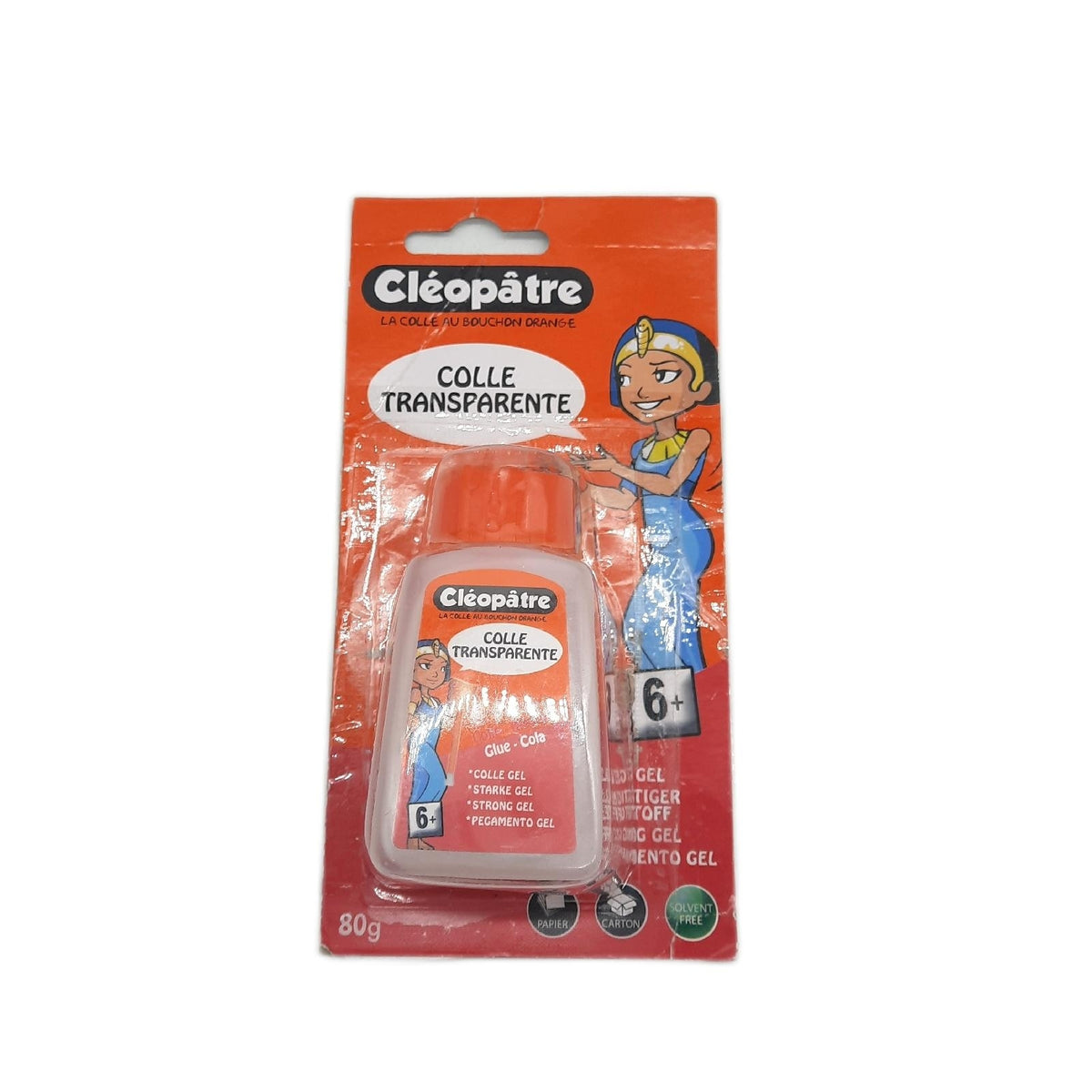 Cléopatre BLAD110P Transparentkleber Gelkleber 80 g mit Pinsel für Papier