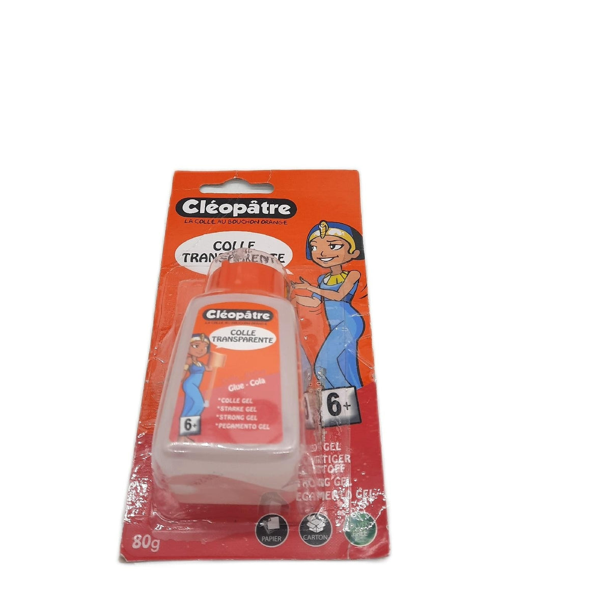Cléopatre BLAD110P Transparentkleber Gelkleber 80 g mit Pinsel für Papier