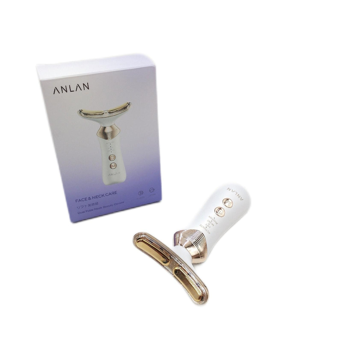 ANLAN 24 Karat Gold Anti Falten Gesichtsstraffungsmassage EMS Gua Sha mit Lichttherapie Wärmefunktion und Vibration