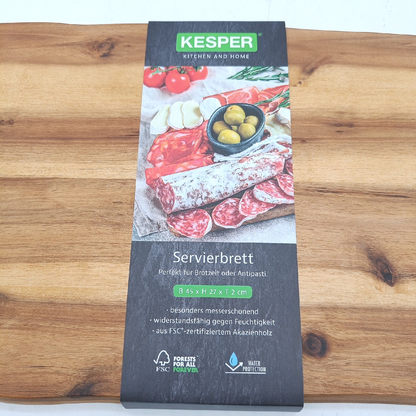 Kesper Schneidbrett Küchenzubehör Akazienholz 45 x 27 x