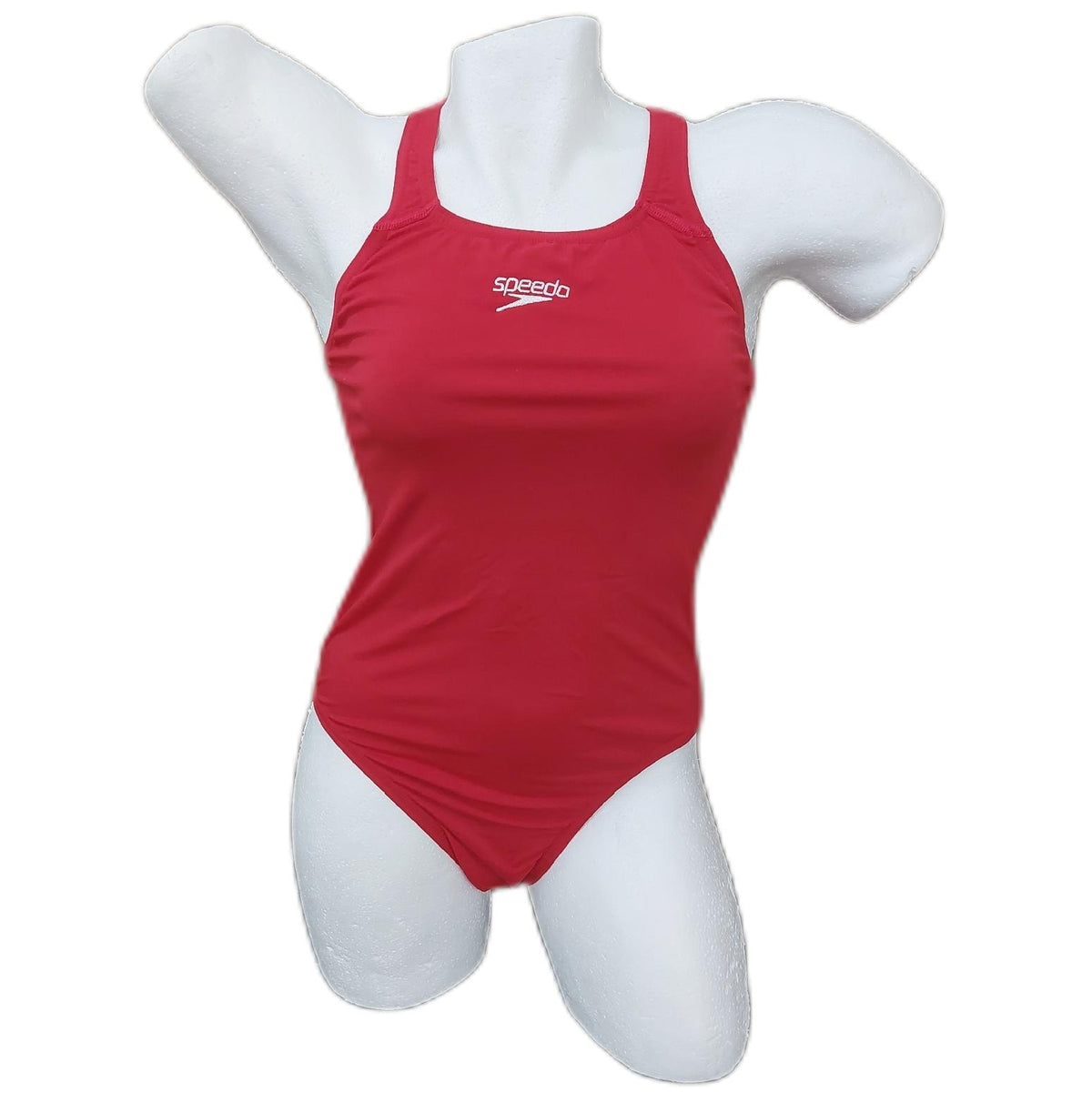 Speedo Swimwear Damen Badeanzug Eco Endurance Plus Medalist Chlorbeständig Flexibel Rot 32