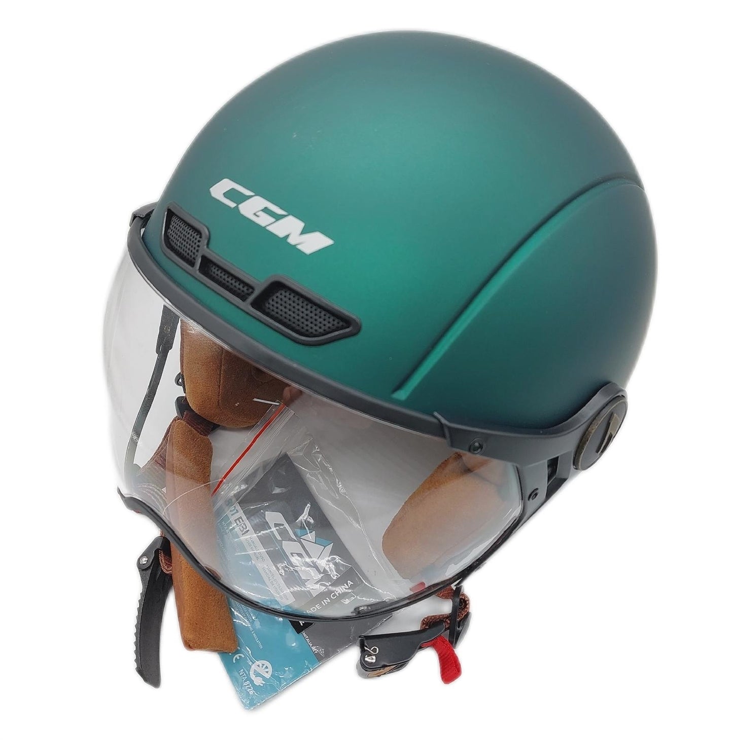 CGM Fahrradhelm E Bike Schutzhelm 801V EBI Vintage Satiniert Grün Sicherheit M