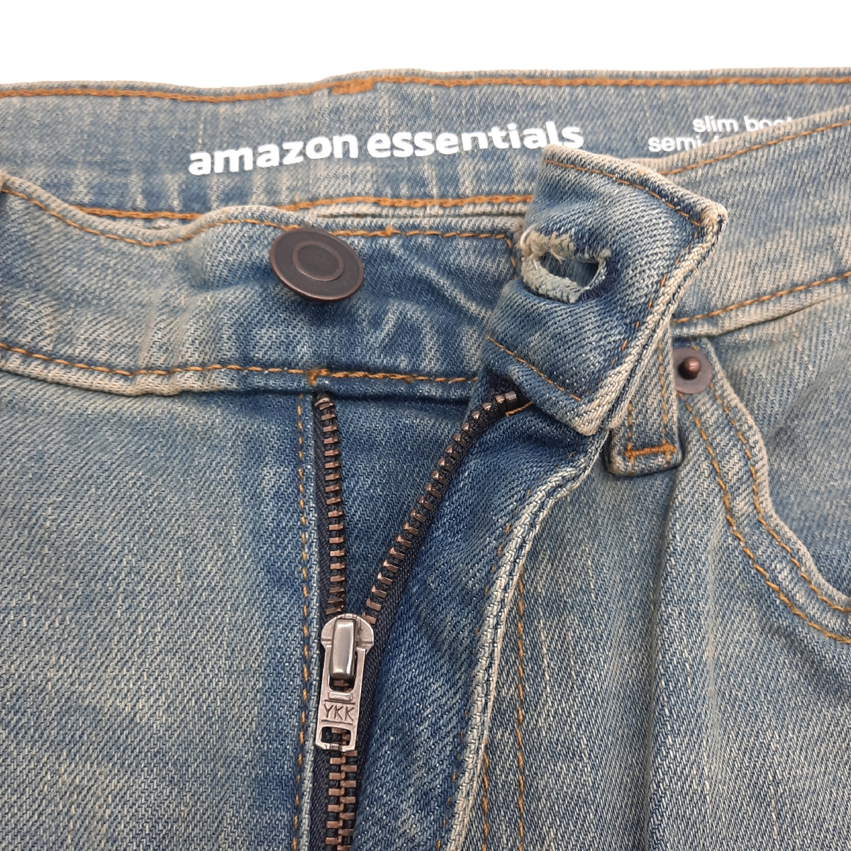 Amazon Essentials Herren Jeans Slim Fit Stretch Hose Bekleidung Bootcut hellblau vintage 32W