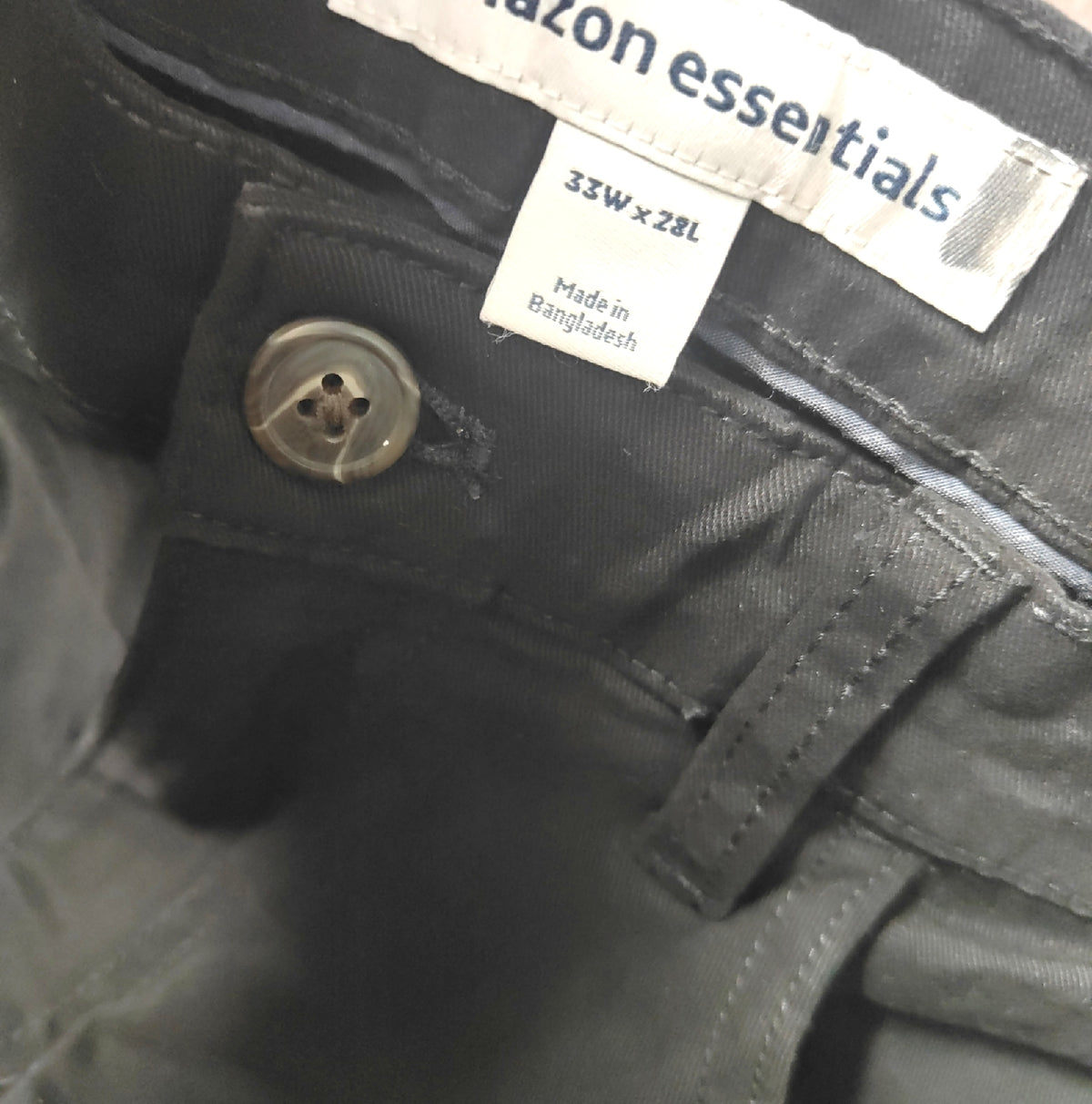 Amazon Essentials PANTS Herren Chinohose 5 Pocket Gerade Schnitt Stretch Schwarz 33W28L