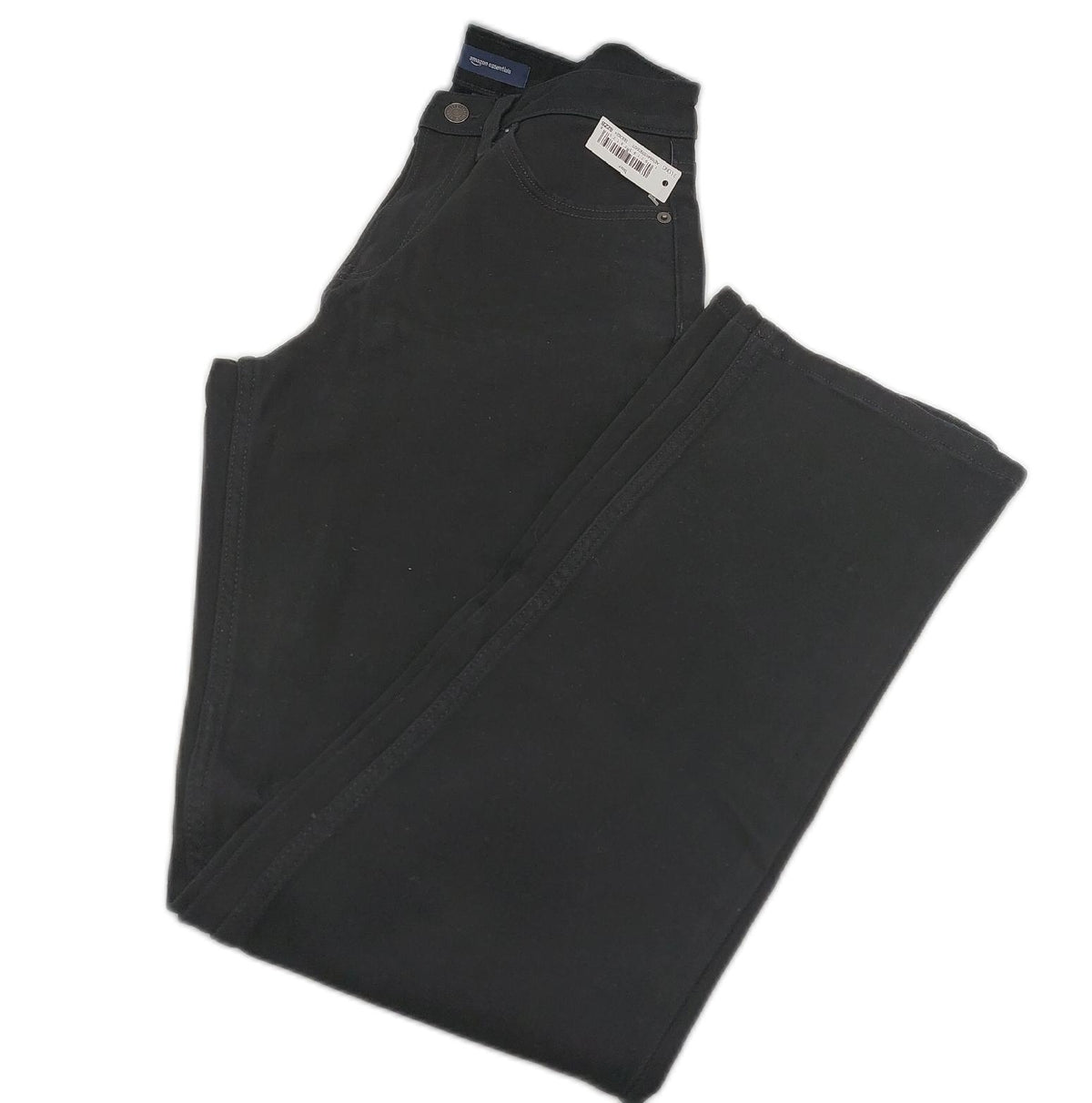 Amazon Essentials Pants Damen Jeans hoch geschnitten gerade Bein Beininnenlänge 762 cm Schwarz 36 Lang
