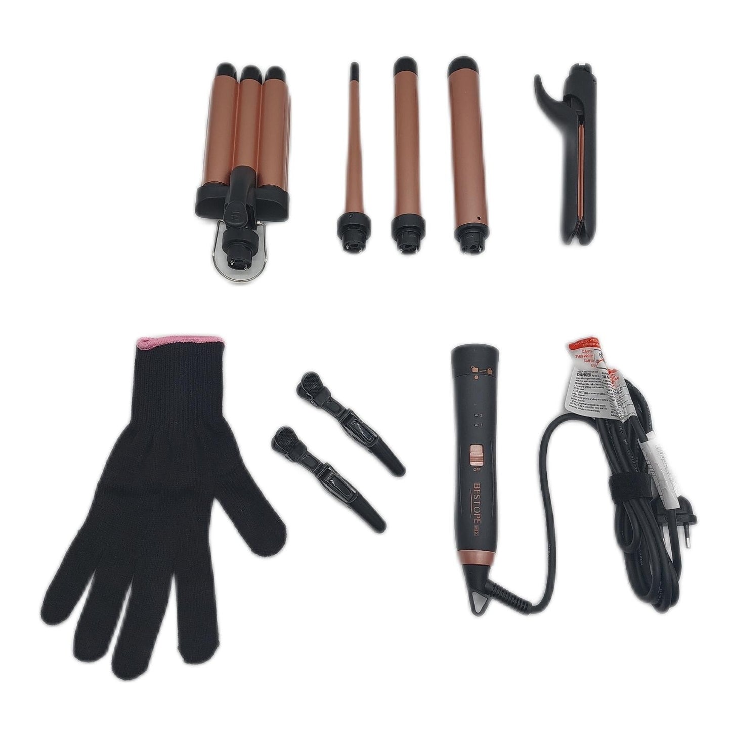BESTOPE Lockenstab Haargeräte Mix Wavy Hair Straightener 5 in 1
