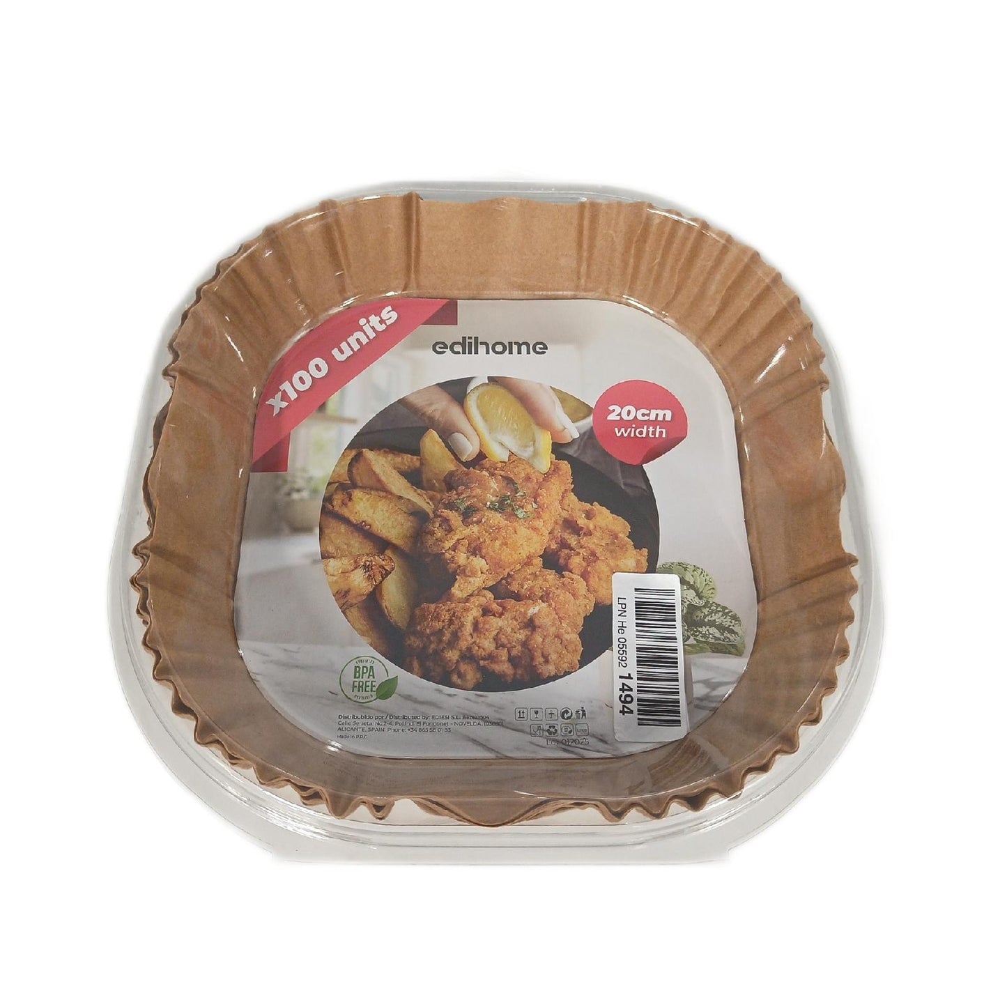 edihome Papier für Heißluftfritteuse Air Fryer 100 Stück 20-24 cm BPA-frei Einweg",