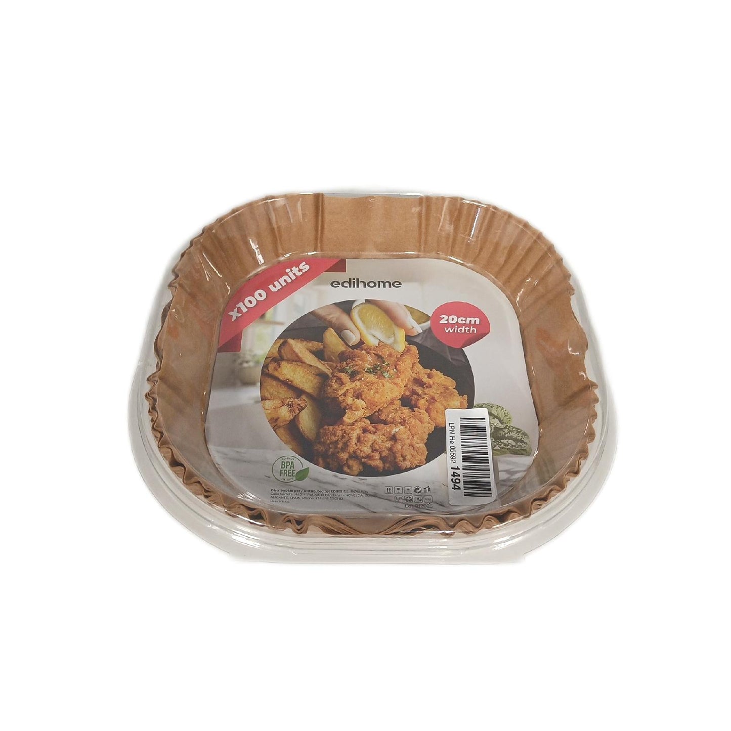 edihome Papier für Heißluftfritteuse Air Fryer 100 Stück 20-24 cm BPA-frei Einweg",