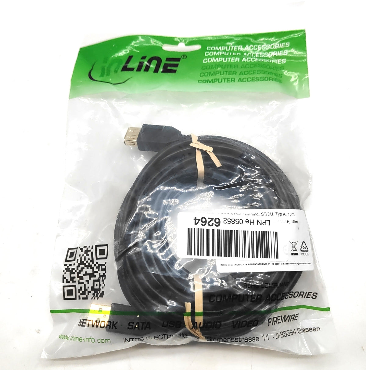 InLine 34611S c¢ble USB 10 m USB 2.0 USB A Noir Kabel Computing Zubehör (20,77)