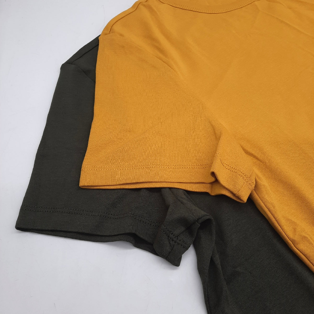 Amazon Essentials Shirt Damen Kurzarm Longshirt Slim Fit Rundhals 2er Pack XL Gold Olivgrün