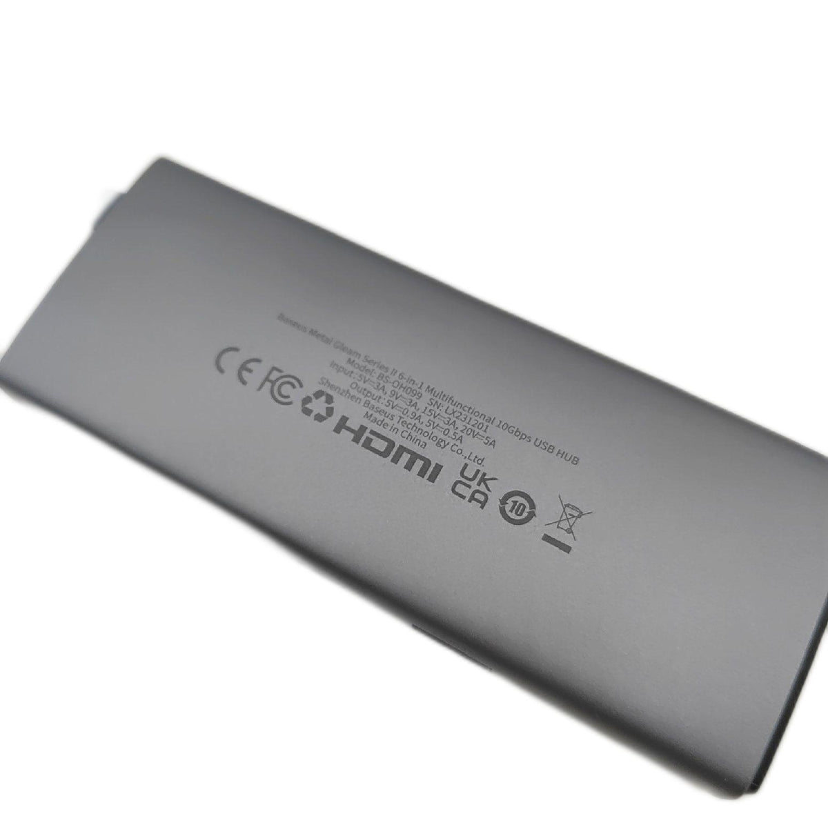 Baseus C Hub 10Gbps USB 3.2 Adapter LAN Ethernet 4K 60Hz HDMI 2 USB A USB C 100W PD 6 in 1 Docking Station