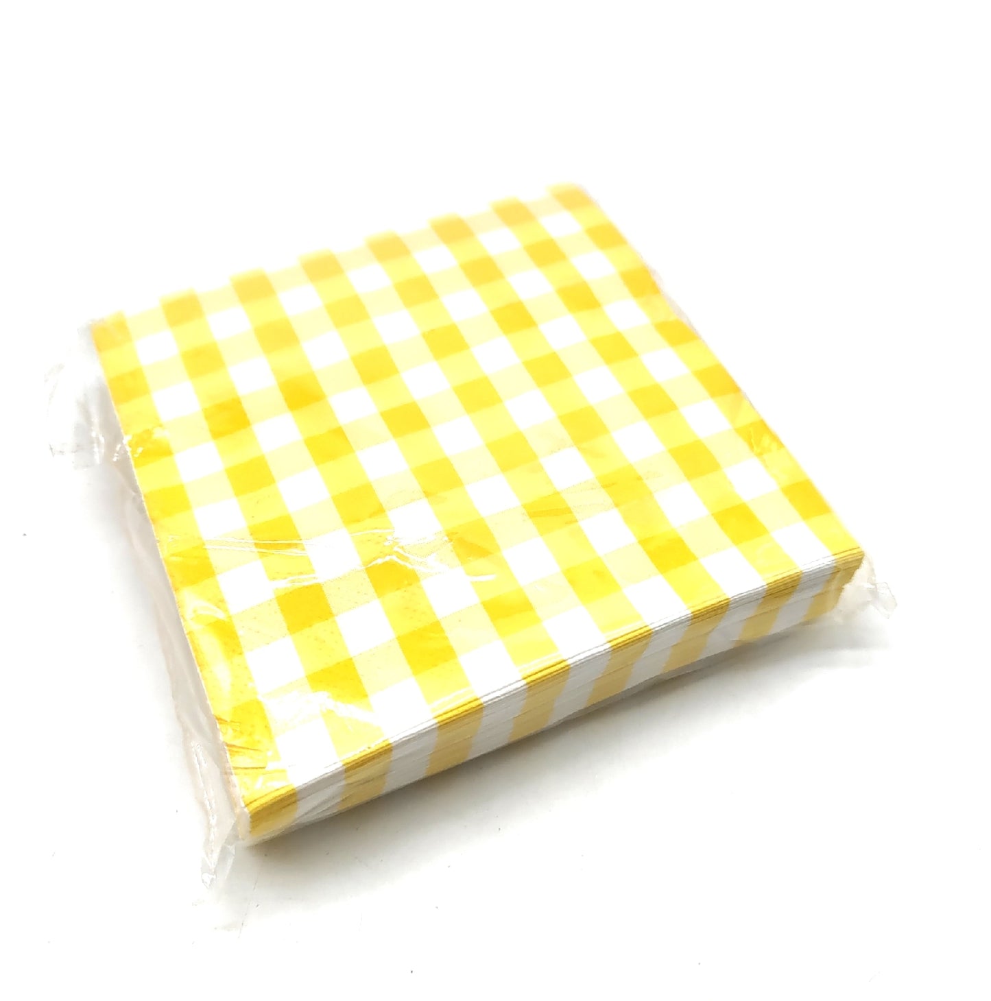 Gingham Servietten Tischdekoration Gelb Kariert Cocktailpartys Feier Servietten Set