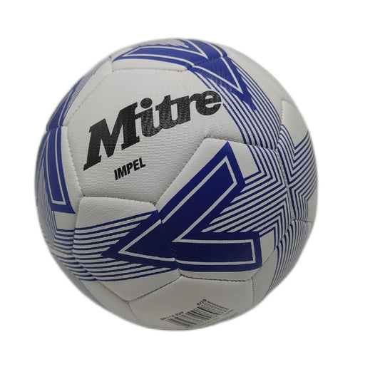 Mitre Impel L30P Fußball Weiss Blau Fussball extrem strapazierfaehig formbestaendig Gr 4