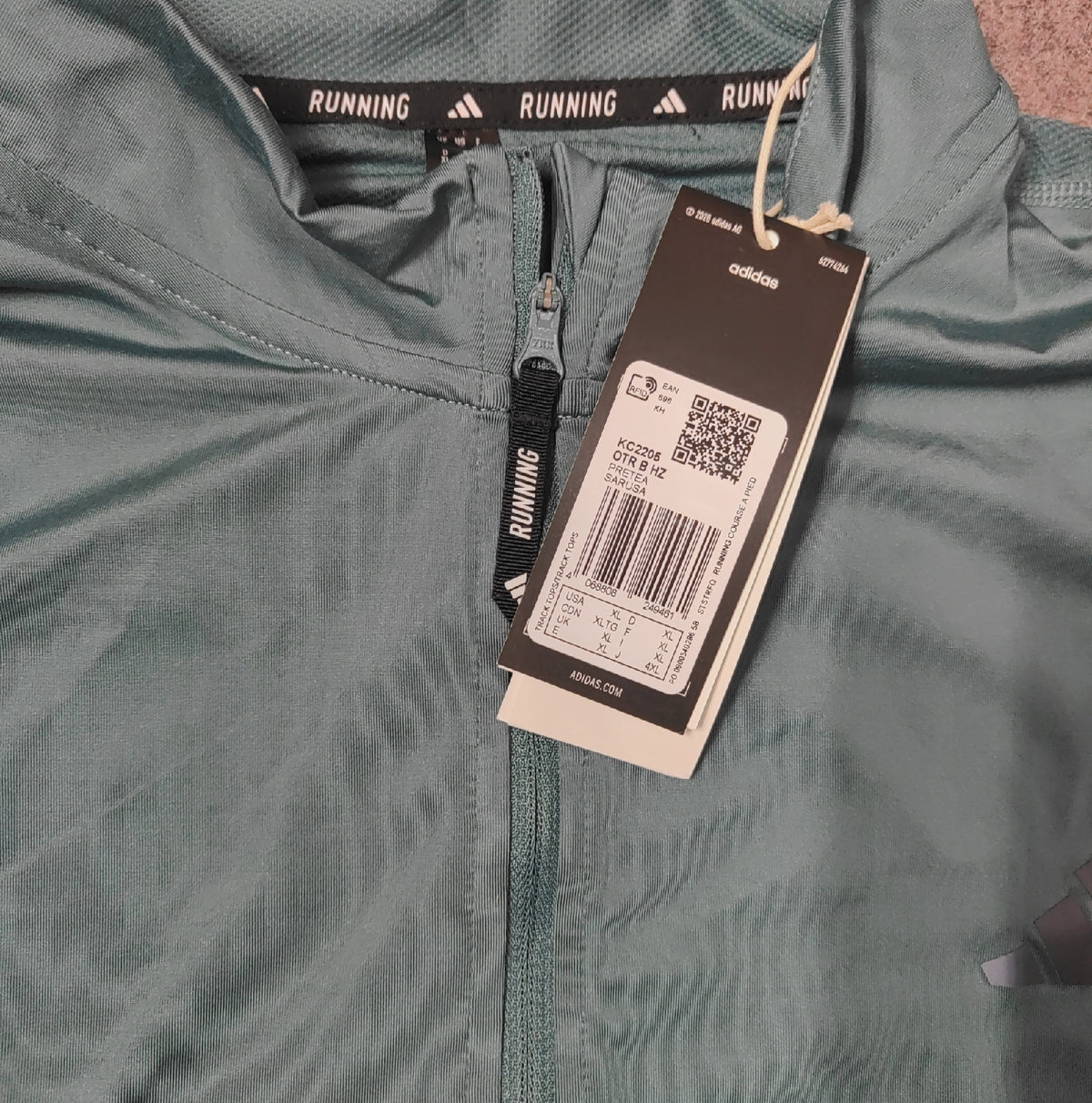 adidas Sweatshirt Herren Own the Run Half Zip Jacket Teal XL preloved