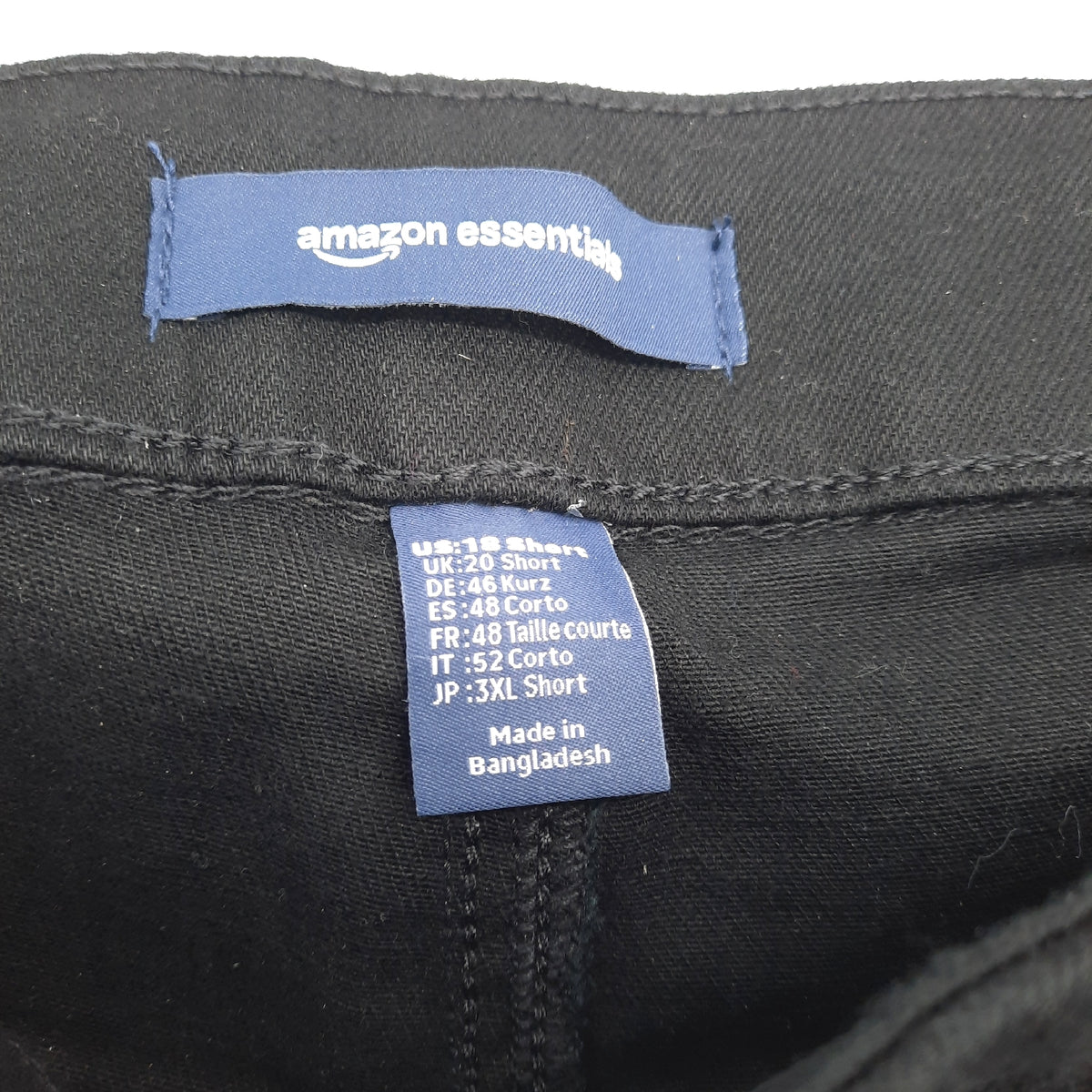 Amazon Essentials Damen Stretch Denim Jeggings Schwarz Mittlere Leibhöhe Elastischer Bund Gr 46 Kurz